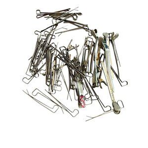 Huge Assortment of Vintage Hair Clips Metal Tiptop Products Salon Classic